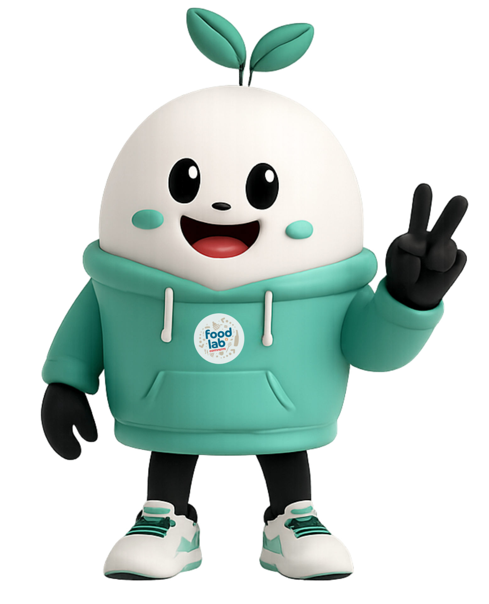 A mascote do Food Lab a apresentar um produto inovador